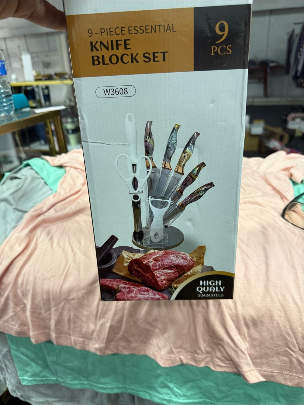 9-Piece Essential Knife Block Set - White Handle